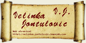 Velinka Jontulović vizit kartica